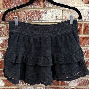 Aerie Whimsigoth Cotton tiered Ruffle Romantic Y2K Textured Skirt Womens Sz M